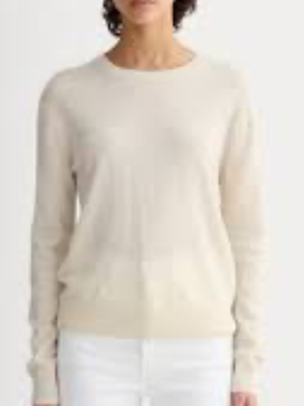 PURE 100% Cashmere Cream Crewneck Sweater-6L